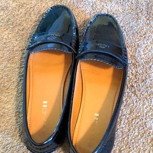 Coach black patent leather size 8 loafers